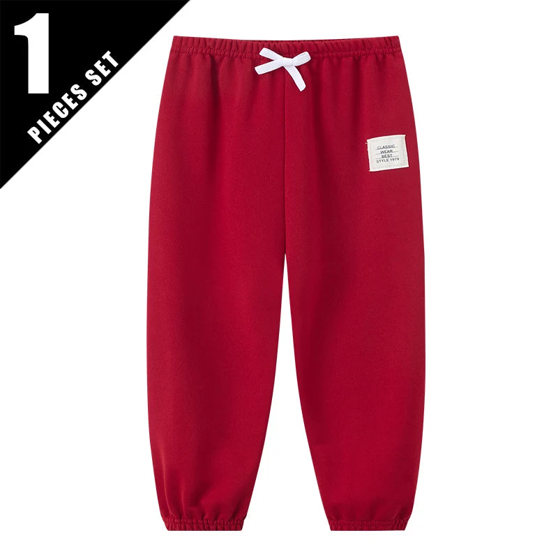 Kinder Mehrfarbige Saisonale Freizeit-Sporthose für Jungen und Mädchen Herbst Solide Farbe Modische Lockere Sweatpants