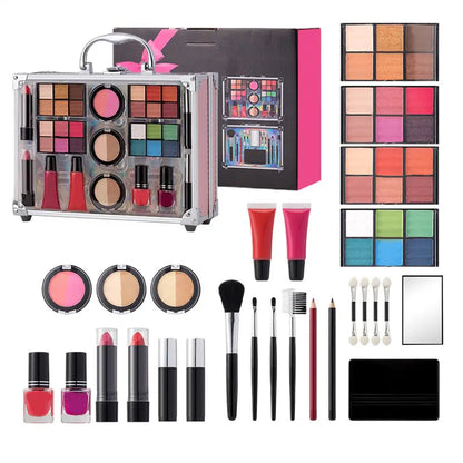 Make-up Starter-Set Professionelle Make-up Sets mit transparentem Etui Urlaub Schönheitsgeschenk-Set Starter-Kosmetik Vollständige Sets für Frauen