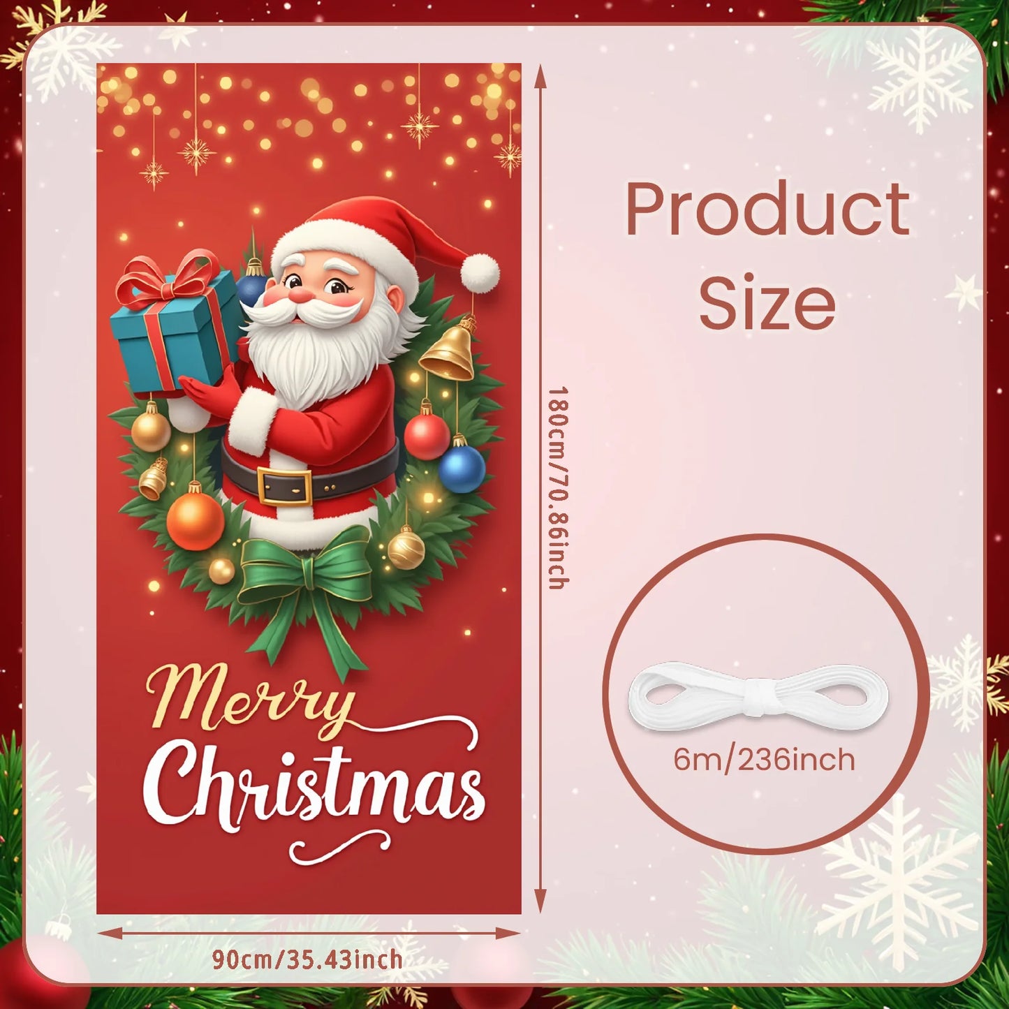 Weihnachts-Flaggenbanner für die Veranda, Türbanner, Weihnachtsdekorationen für Zuhause 2025, Ornamente, Weihnachtsgeschenke, Navidad, Neujahrsdekoration 2026