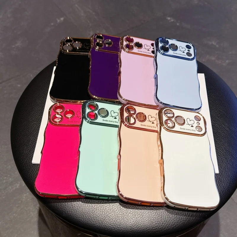 Side Love Elektrobeschichtetes Case für iPhone 17 Pro Max, 17 Air, 16, 15, 14 Plus, 13, 12, 11 Pro Max, 17Pro Max Cover, stoßfestes Bumper-Linsen-Case