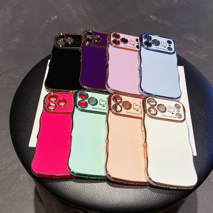 Side Love Elektrobeschichtetes Case für iPhone 17 Pro Max, 17 Air, 16, 15, 14 Plus, 13, 12, 11 Pro Max, 17Pro Max Cover, stoßfestes Bumper-Linsen-Case