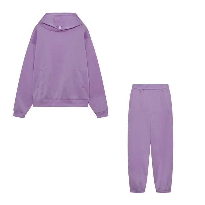 Großformat modisches Sweatshirt mit langen Ärmeln und Hosen-Set Herbst/Winter Damen Freizeitbekleidung Zweiteiliger Anzug Bequeme Plus-Size...