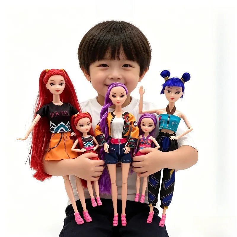30cm Puppen Spielzeug Kpop Dämonenjäger Actionfigur Spielzeug Rumi Mira Zoey Schöne Prinzessin Babymädchen Puppen Kunststoff DIY Spielzeug für Mädchen