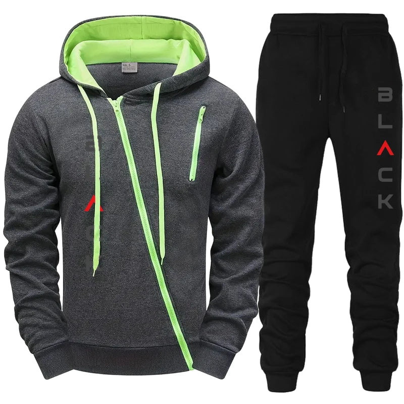 2025 Heißer Verkauf Herren Trainingsanzug Hoodie Sweatpants Schwarzer Buchstabenprint Reißverschlussjacke Jogginghose Herbst Winter Freizeitmode Outfit