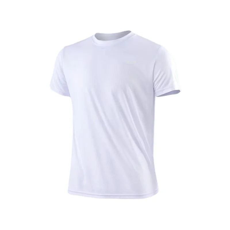 Herren Schnell trocknendes T-Shirt mit kurzem Arm, für Fitness und Laufen, Feuchtigkeitstransport, Rundhalsausschnitt, Trainings- und Sportshirt, Oberteil, leicht