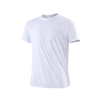 Herren Schnell trocknendes T-Shirt mit kurzem Arm, für Fitness und Laufen, Feuchtigkeitstransport, Rundhalsausschnitt, Trainings- und Sportshirt, Oberteil, leicht