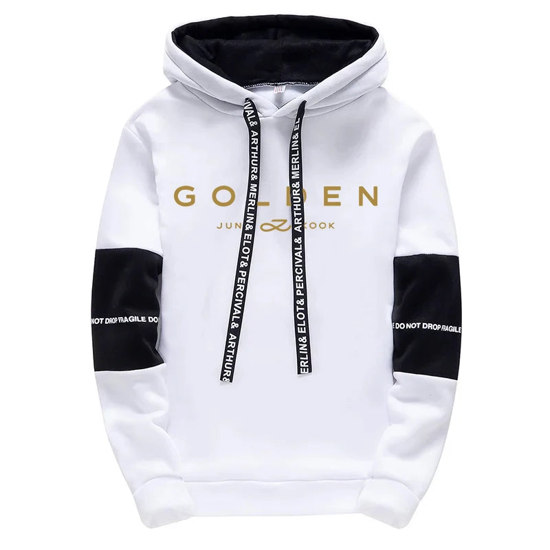 K-Pop Trend Hoodie für Frauen Hochwertiger Jung Kook Print Kapuzenpullover mit Sweatpants Herbst Winter Damen Alltag Lässiger Pullover
