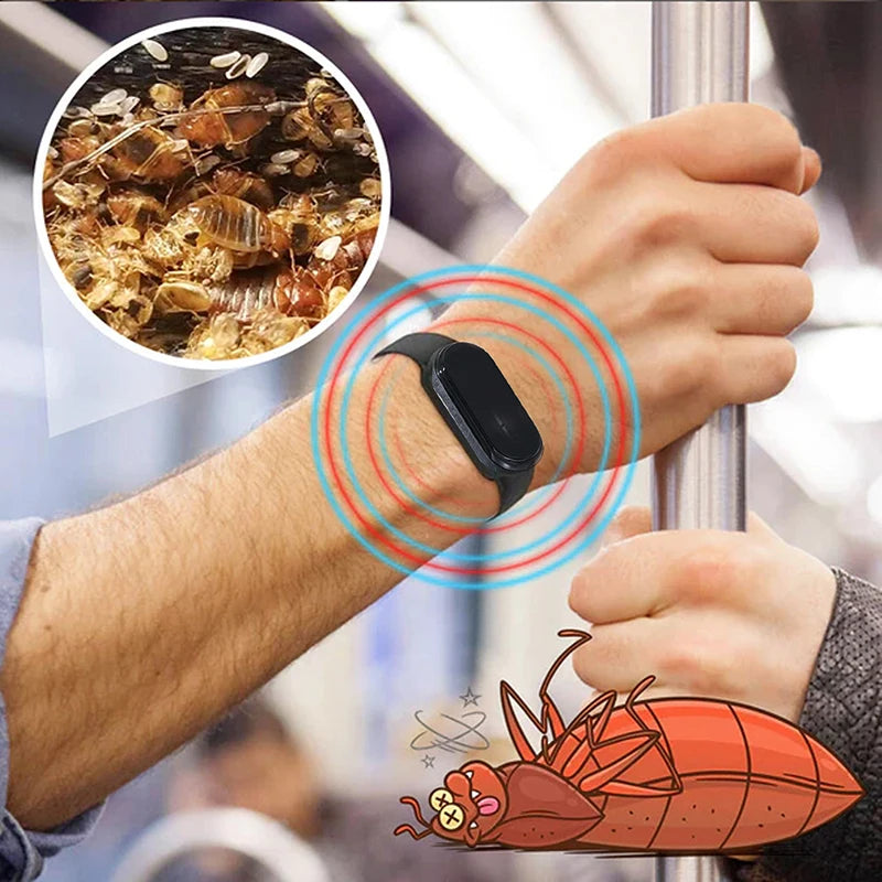 Tragbares Mückenabwehr-Armband für Unisex, physisch & ultraschallbasiert, chemiefrei für Zuhause & Outdoor, inklusive 2 Batterien