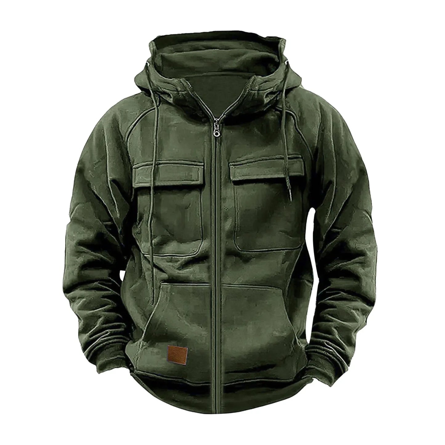 Neue Herbst-Winter Herren Kapuzen-Sweatshirts Jacken mit Kapuze, einfarbig, mit mehreren Taschen, Herren Reißverschluss-Sweatshirts, Sport Outdoor Freizeit Hoodie Mantel