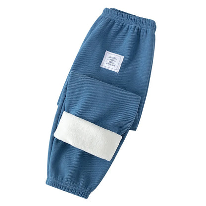 1 oder 2  Stück Herbst- und Winter-Kinder-Sporthose mit Nadelstreifen für Jungen und Mädchen, dick und warm