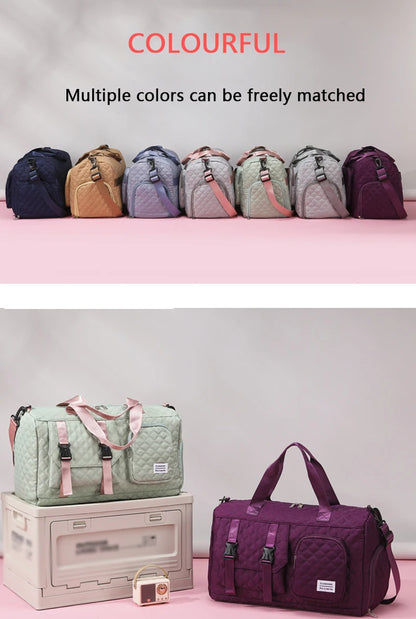 Langlebige Nylon-Reisetasche, tragbare Sport- und Fitness-Tasche , Schulter-Duffel-Trainingsbag, geräumig, Argyle