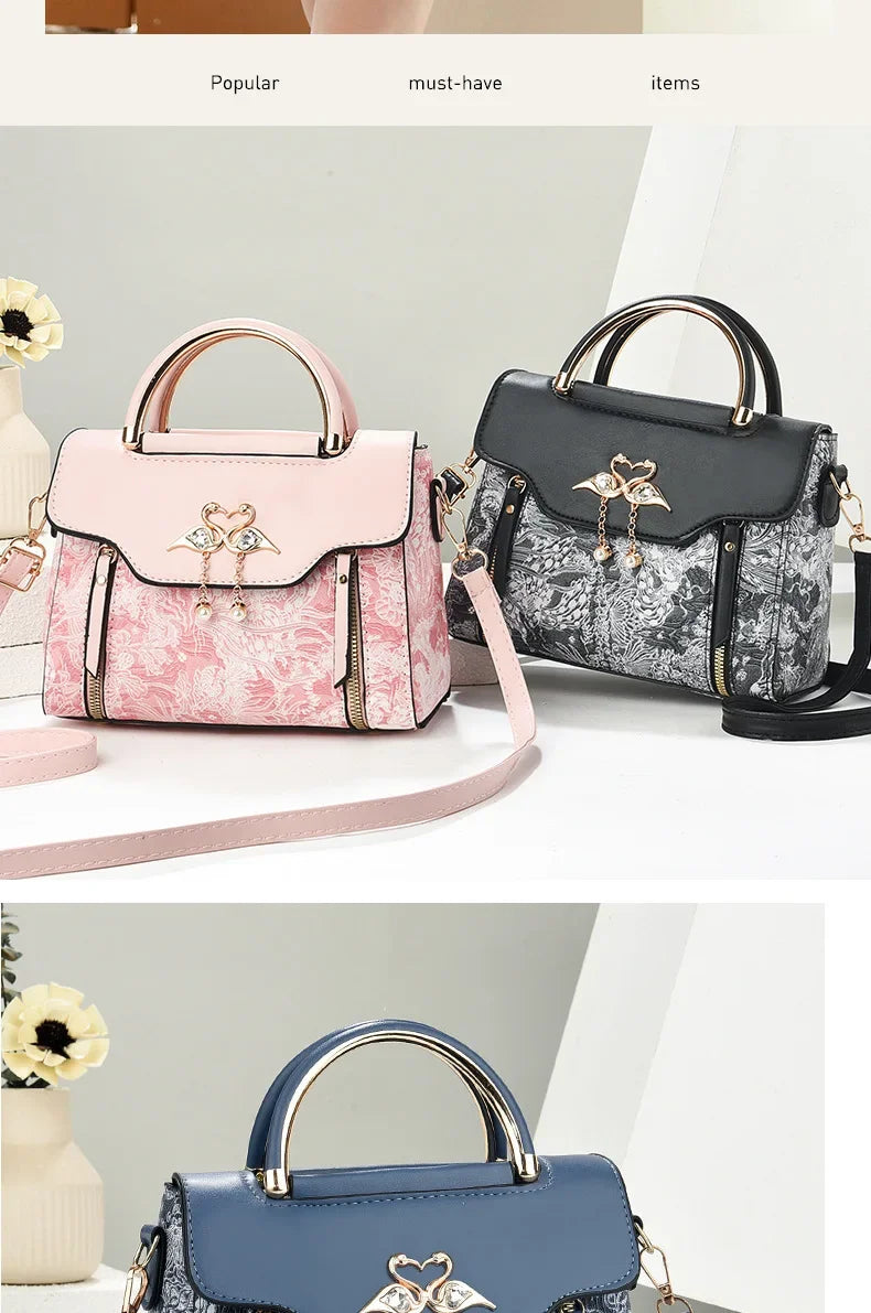 Modische Feen-Handtasche für Damen, Schulter- und Umhängetasche, elegante Ausstrahlung, PU-Leder, Polyesterfaser, inneres Reißverschlussfach