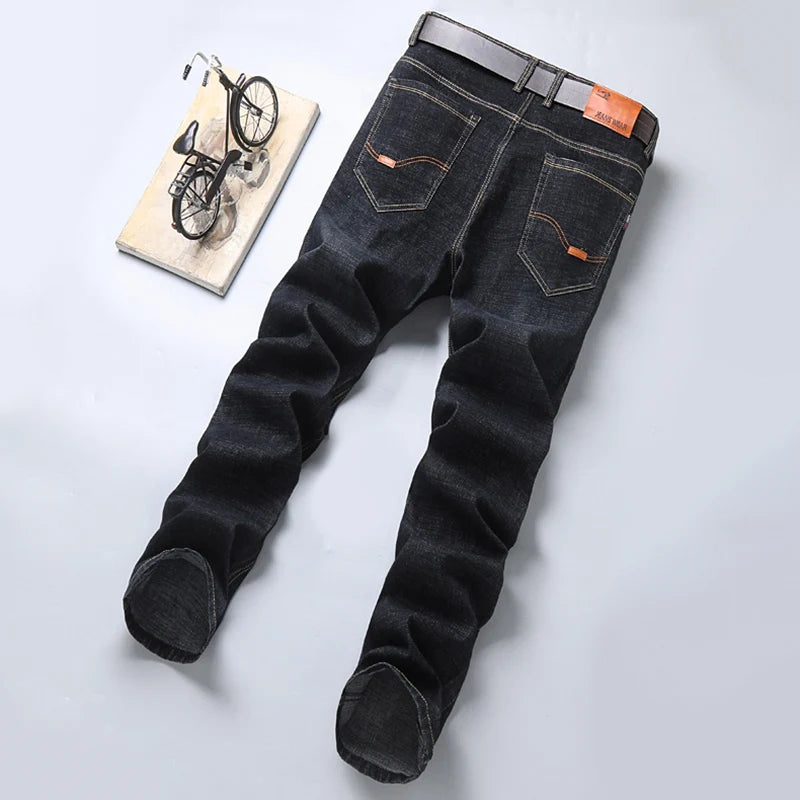 Neue Herren Leichte Luxus-Stretch-Slim-Fit-Hose Bequeme Weiche Business-Mode Gerade Lässige Denim-Hosen Herrenmarke Kleidung