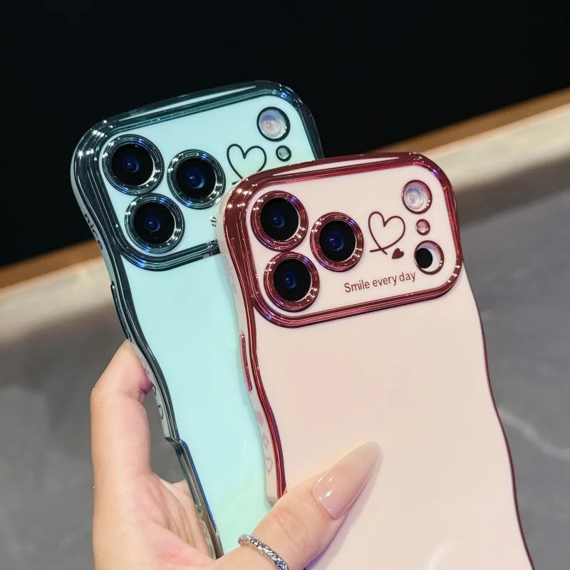 Side Love Elektrobeschichtetes Case für iPhone 17 Pro Max, 17 Air, 16, 15, 14 Plus, 13, 12, 11 Pro Max, 17Pro Max Cover, stoßfestes Bumper-Linsen-Case