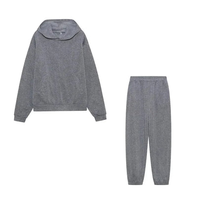 Großformat modisches Sweatshirt mit langen Ärmeln und Hosen-Set Herbst/Winter Damen Freizeitbekleidung Zweiteiliger Anzug Bequeme Plus-Size...