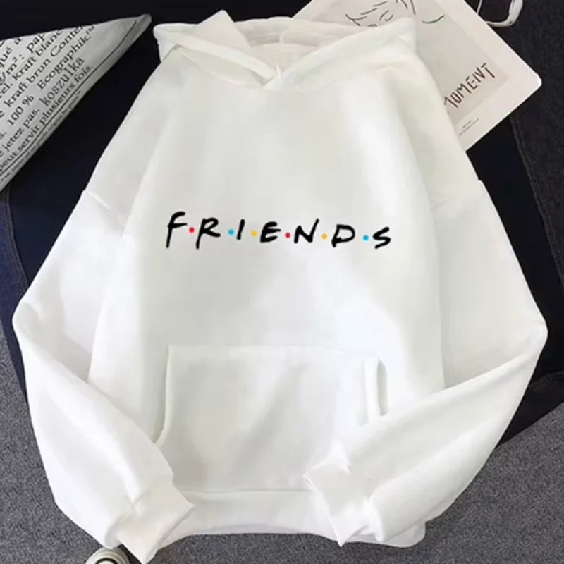 Damen Friends Print Hoodie Langarm-Pullover Modische Kleidung Freizeit Einfarbig Damen Frühling Herbst Modische Streetwear