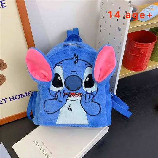 Stitch Rucksack Japanisches Blau Lustiger Cartoon Großraum-Studentenrucksack Kindergartenrucksack Kawaii Rucksack