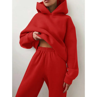 Großformat modisches Sweatshirt mit langen Ärmeln und Hosen-Set Herbst/Winter Damen Freizeitbekleidung Zweiteiliger Anzug Bequeme Plus-Size...