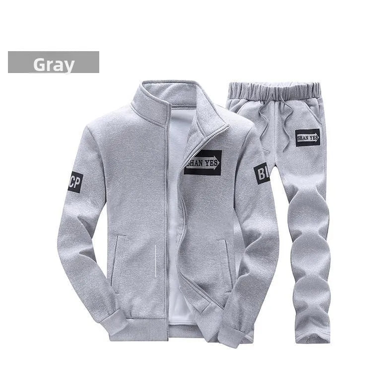 Trendiger Hoodie Herren Stehkragenjacke Lässige Sportbekleidung Lange Hose Frühling Herbst Jugend Große Größen Kleidung Set