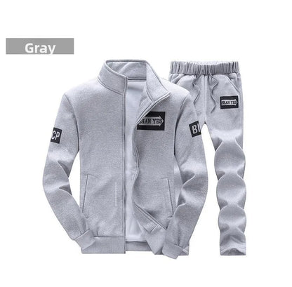 Trendiger Hoodie Herren Stehkragenjacke Lässige Sportbekleidung Lange Hose Frühling Herbst Jugend Große Größen Kleidung Set