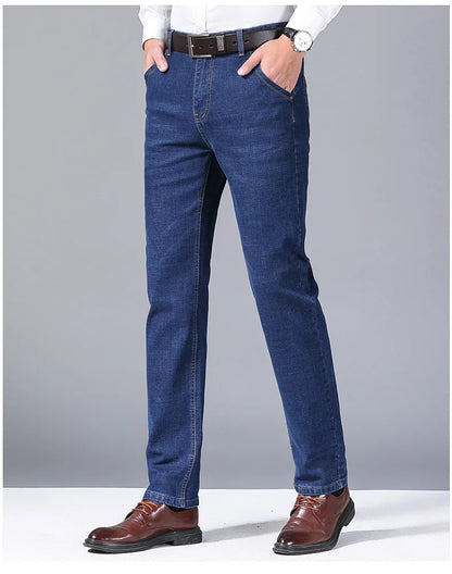 Neue Herren Leichte Luxus-Stretch-Slim-Fit-Hose Bequeme Weiche Business-Mode Gerade Lässige Denim-Hosen Herrenmarke Kleidung
