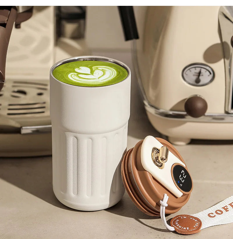 450ml Thermosflasche mit Smart-Display-Temperatur, 316er Edelstahl-Vakuumbecher, Bürokaffeetasse, tragbarer Thermobecher für Geschäft