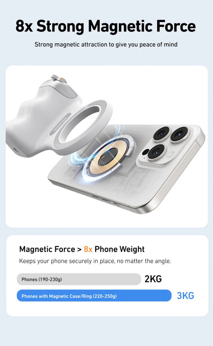 TELESIN Telefon Kamera Aufnahme Handgriff Magnetischer Smartphone-Halter Aufnahmehilfe Fernbedienung Griff für iPhone Android Handy