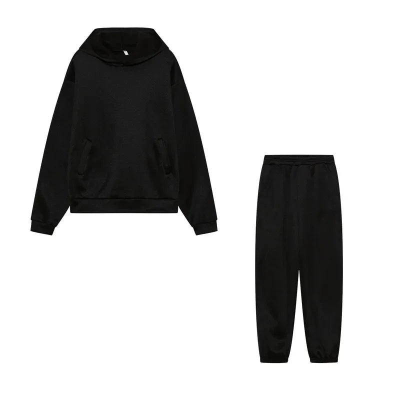 Großformat modisches Sweatshirt mit langen Ärmeln und Hosen-Set Herbst/Winter Damen Freizeitbekleidung Zweiteiliger Anzug Bequeme Plus-Size...