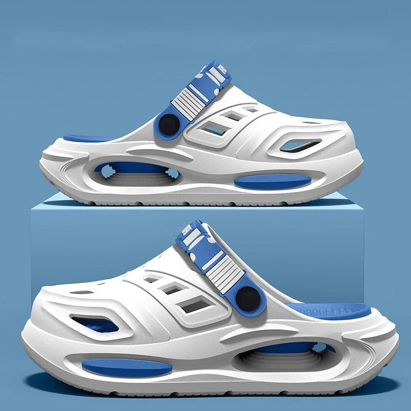 Sommer Herren- und Damen-Höhlenschuhe Mode Atmungsaktive Sandalen mit herausnehmbaren Einlegesohlen Rutschfeste Gepolsterte Verdickte Hausschuhe