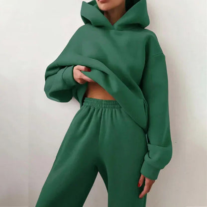 Großformat modisches Sweatshirt mit langen Ärmeln und Hosen-Set Herbst/Winter Damen Freizeitbekleidung Zweiteiliger Anzug Bequeme Plus-Size...