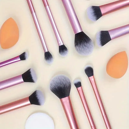 12-teiliges Profi-Make-up-Pinselset, multifunktionales Nylonborsten-Set mit ovalen Pinseln, ABS-Griff, für alle Hauttypen