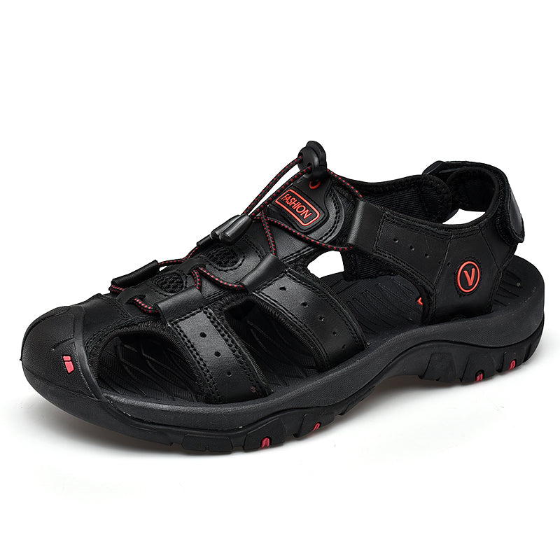 Sommer Herren Sandalen Kunstleder Herren Freizeitschuhe Outdoor Herren Ledersandalen für Herren Strandschuhe Große Größen 38-48