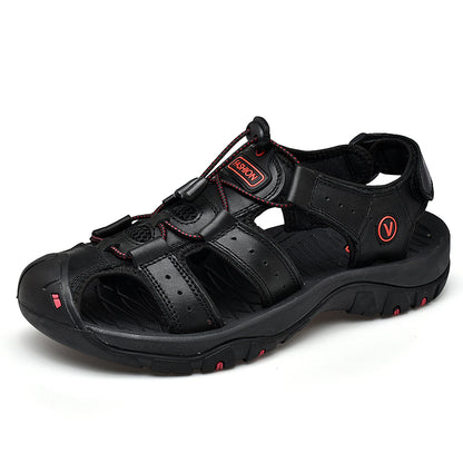 Sommer Herren Sandalen Kunstleder Herren Freizeitschuhe Outdoor Herren Ledersandalen für Herren Strandschuhe Große Größen 38-48