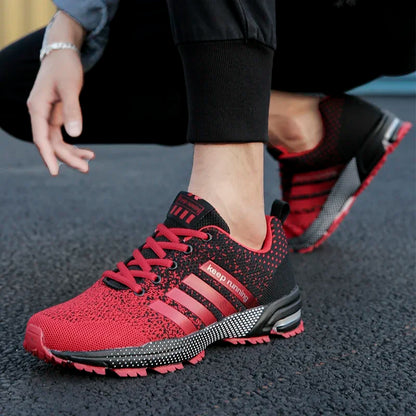 Neue Herren- und Damen-Sportschuhe mit fliegendem Mesh-Obermaterial für Frühling und Sommer, atmungsaktiv, bis EU Grösse 45.5
