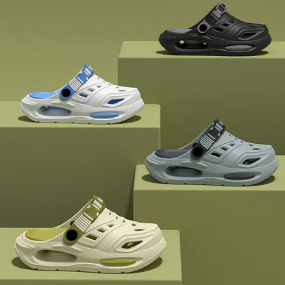 Sommer Herren- und Damen-Höhlenschuhe Mode Atmungsaktive Sandalen mit herausnehmbaren Einlegesohlen Rutschfeste Gepolsterte Verdickte Hausschuhe