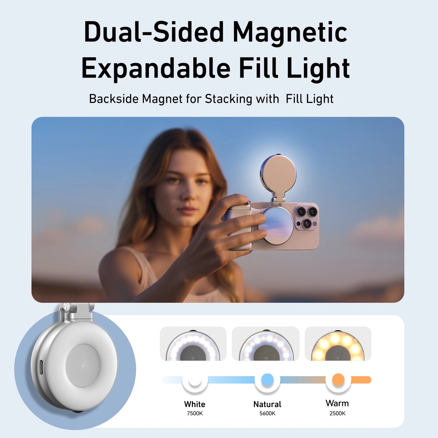 TELESIN Telefon Kamera Aufnahme Handgriff Magnetischer Smartphone-Halter Aufnahmehilfe Fernbedienung Griff für iPhone Android Handy