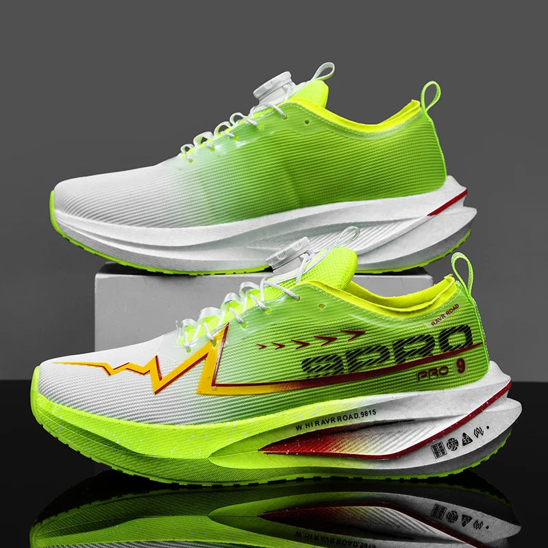 Fluoreszierende Laufschuhe Kohlefaserplatte Marathon Herren Sport Atmungsaktiv Leicht Damen Bequeme Sportliche Sneakers Freizeit