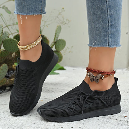 Damen Freizeitschuhe Mode Atmungsaktive Laufnetz-Flats Sneaker