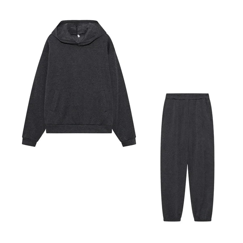Großformat modisches Sweatshirt mit langen Ärmeln und Hosen-Set Herbst/Winter Damen Freizeitbekleidung Zweiteiliger Anzug Bequeme Plus-Size...