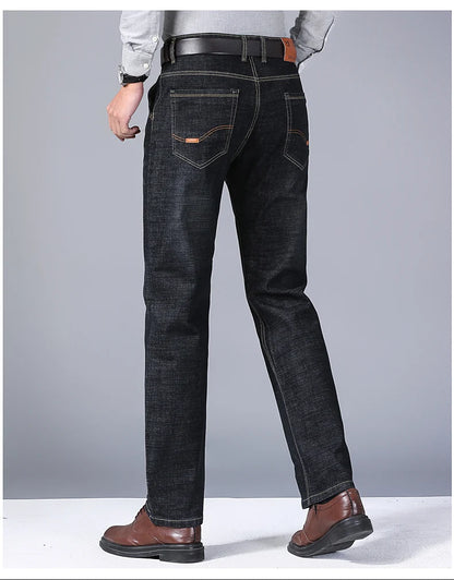 Neue Herren Leichte Luxus-Stretch-Slim-Fit-Hose Bequeme Weiche Business-Mode Gerade Lässige Denim-Hosen Herrenmarke Kleidung