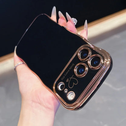 Side Love Elektrobeschichtetes Case für iPhone 17 Pro Max, 17 Air, 16, 15, 14 Plus, 13, 12, 11 Pro Max, 17Pro Max Cover, stoßfestes Bumper-Linsen-Case