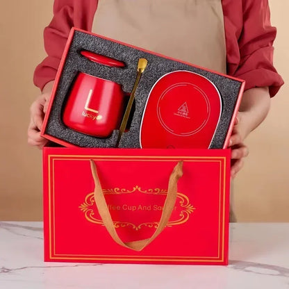 2025 warme und isolierte Kaffeetassen aus Keramik, konstant temperierte Tassen, 55-Grad-warme Keramiktasse mit Jiapin-Tassen-Geschenkbox-Sets