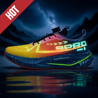 Fluoreszierende Laufschuhe Kohlefaserplatte Marathon Herren Sport Atmungsaktiv Leicht Damen Bequeme Sportliche Sneakers Freizeit