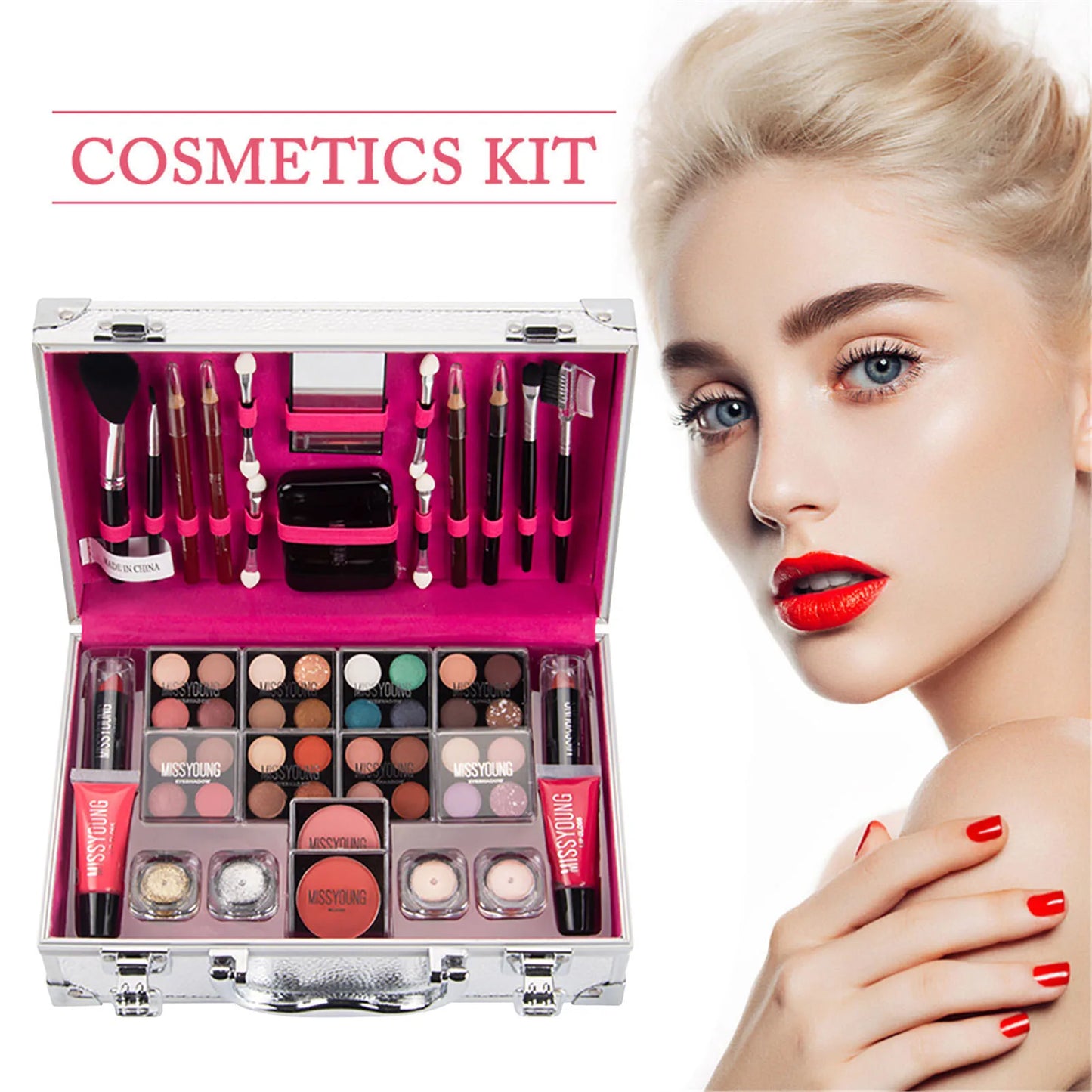 Make-up Starter-Set Professionelle Make-up Sets mit transparentem Etui Urlaub Schönheitsgeschenk-Set Starter-Kosmetik Vollständige Sets für Frauen