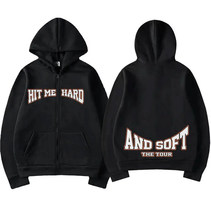 Hit Me Hard and Soft 2025 Tour Reißverschluss-Hoodies für Männer und Frauen Harajuku Pullover Mode Hip-Hop Zip-Up-Sweatshirts Jacken Fan-Geschenk