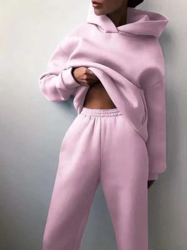Großformat modisches Sweatshirt mit langen Ärmeln und Hosen-Set Herbst/Winter Damen Freizeitbekleidung Zweiteiliger Anzug Bequeme Plus-Size...