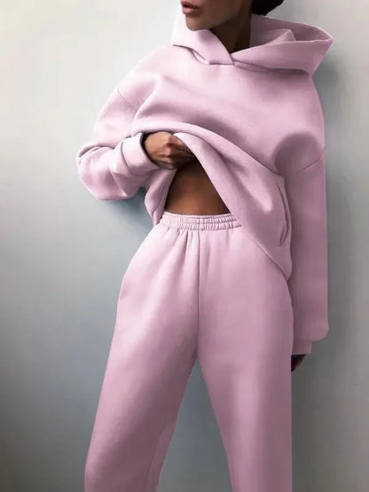 Großformat modisches Sweatshirt mit langen Ärmeln und Hosen-Set Herbst/Winter Damen Freizeitbekleidung Zweiteiliger Anzug Bequeme Plus-Size...