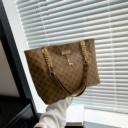 Neue Presbyopie-Handtasche, weiches Leder, große Kapazität, Damen-Tote mit hängendem Zubehör, Schultertasche