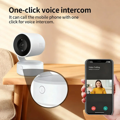 WIFI Tuya Kamera Innenbereich 5MP Baby Monitor Gegensprechfunktion 4X Zoom PTZ 360° Überwachungskameras Unterstützt Alexa Google Smart Life