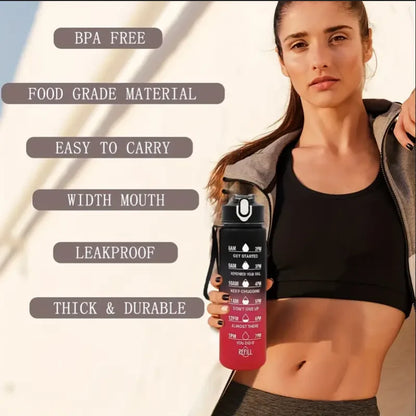 Sportwasserflasche mit Zeit-Tracking-Trinkhalm, auslaufsicherem Verschluss und klappbarem Deckel, ideal für unterwegs und Outdoor-Abenteuer